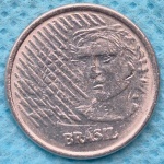 Moeda 5 Centavos com Disco de 1 centavo Raríssima 1995
