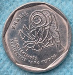 Moeda 25 Centavos Fao Alimentos para todos Soberba Flor