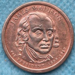 Moeda Usa One Dollar Comemorativa dos Presidentes Americanos James Madison 1809 - 1817