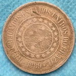 Moeda 200 Reis 1889 República
