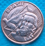 Moeda 5 Centavos 2006 Batida dupla no Brasil