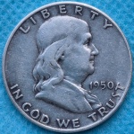 Moeda USA Prata Half Dollar 1950 Soberba