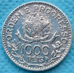 Moeda 1000 Reis 1913 Prata Soberba Flor