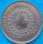 Moeda 40 Reis de 1908 Bronze
