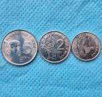 Lote 3 Moedas 1976 Ano Raro FAO 1, 2 e 5 Centavos Raríssima Flor de Cunho