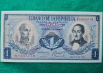 Cédula 1 Peso Oro Colômbia 1970 Flor de Estampa