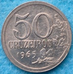 Moeda 50 Cruzeiros 1965 Niquel Flor de Cunho