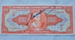 Cédula 1000 Cruzeiros 1949 C 104 Autografada Magnifica Soberba Flor Pedro Alvares Cabral