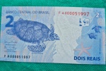 Cédula 2 Reais 1ª Série FA 0000 Flor de Estampa, muito raríssima