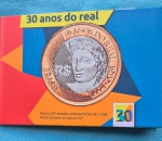 Cartela Moeda 1 Real 2024 Comemorativa 30 Anos, Flor de Cunho.