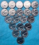 Lote 20 Moedas 1 Centavo 1989 Flor de Cunho