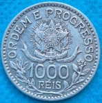 Moeda 1000 Reis Prata 1913 Soberba Flor