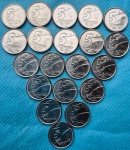 Lote 20 Moedas 5 Centavos 1989 Flor de Cunho