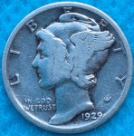 Moeda USA One Dime Prata 1929