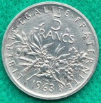 Moeda França Prata 1963 12gr Soberba