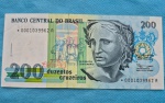 Cédula 200 Cruzeiros 1990 com asterisco 1 C215 A  ( Reposição C ) Flor de Cunho Série Única