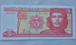 Cédula 3 Pesos Cuba 2004 Flor de Estampa Ernesto Guevara