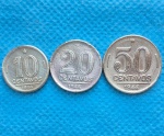 Lote 3 Moedas 10, 20 e 50 Centavos 1944 Sem Sigla Soberba Segunda Guerra Mundial