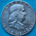 Moeda USA Prata Half Dollar 1963 Soberba Flor