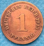 Moeda 1913 Alemanha 1 Pfennig Bronze