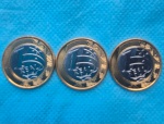 Lote 3 Moedas 1 Real Olimpíadas 2016 Paratletismo Flor de Cunho 2015