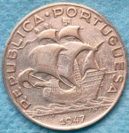 Moeda Portugal 1947 Prata 7gr Soberba Flor