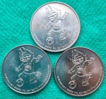 Lote 3 Moedas 25 Rublos 2018 27mm Flor de Cunho Fifa 2018 Rússia Mascote