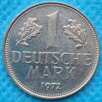 Moeda 1 Mark Flor de Cunho 1972 Alemanha