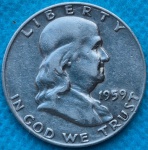 Moeda USA Prata Half Dollar 1959 Soberba