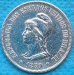 Moeda 500 Reis 1889 Prata Republica Soberba