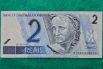 Cédula 2 Reais 2001 C255 Primeira Família Flor de Estampa