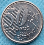 Moeda 50 Centavos 2002 4 Estrelas Soberba Flor Difícil de Encontrar