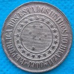 Moeda 40 Reis de 1900 Bronze