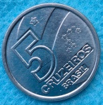 Moeda 5 Cruzeiros 1991 Reverso Inclinado Esquerdo