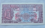 Cédula One Pound da Inglaterra Britis Harmed Forces Flor de Estampa