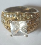 Anel Prata Aro 14 Antigo 7gr