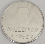 Moeda de Prova 5 Cruzeiros 1980