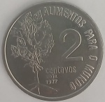 Moeda 2 Centavos Soja 1977 Alimentos para o Mundo