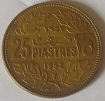 Moeda Estrangeira Antiga 25 Piastres Libano