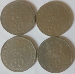 Kit 4 moedas 50 Escudos Antiga Portugal