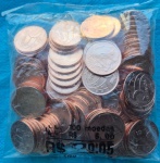 Sache Moedas 5 Centavos 2024 Flor de Cunho com 100 moedas