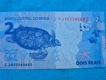 Cédula 2 Reais 2010 primeira Serie CJ 0334 Serie Rara, Flor de Estampa