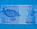 Cédula 2 Reais 2010 primeira Serie 0000, Flor de Estampa