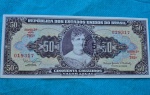 Cédula 50 Cruzeiros 1966 Flor de Estampa Carimbada