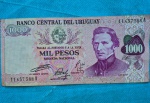 Cédula Uruguai 1000 Pesos Feita na Casa da Moeda da Argentina