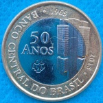Moeda 1 real 2015 Comemorativa 50 Anos do real Flor de Cunho