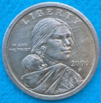 Moeda USA 1 Dollar Americano 2000 P Índia