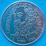 Moeda 5000 cruzeiros 1992 Comemorativa 200 anos Tiradentes 1792/1992 Soberba Flor