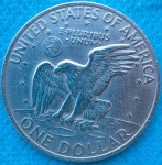 Moeda USA One Dollar 1972Cupro Niquel Dollar Gigante Raro Não Feito mais pelo banco Central Americano