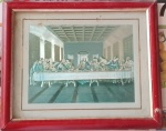 Quadro Decorativo para Sala Cozinha etc, Santa Ceia com marcas do tempo em Bom Estado de conservação 23,5 x 28,5 de Moldura a Moldura.